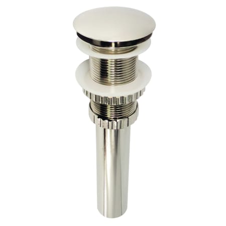 Kingston Brass Push PopUp Bathroom Sink Drain without Overflow, Polished Nickel EV8216